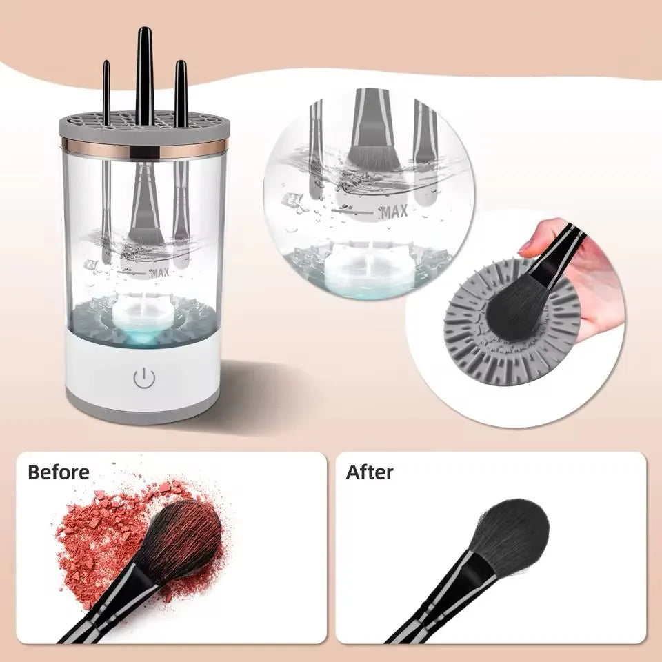 BrushSpin Clean™ — Limpiador Eléctrico de Brochas (Dejá de Maquillarte con Bacterias)