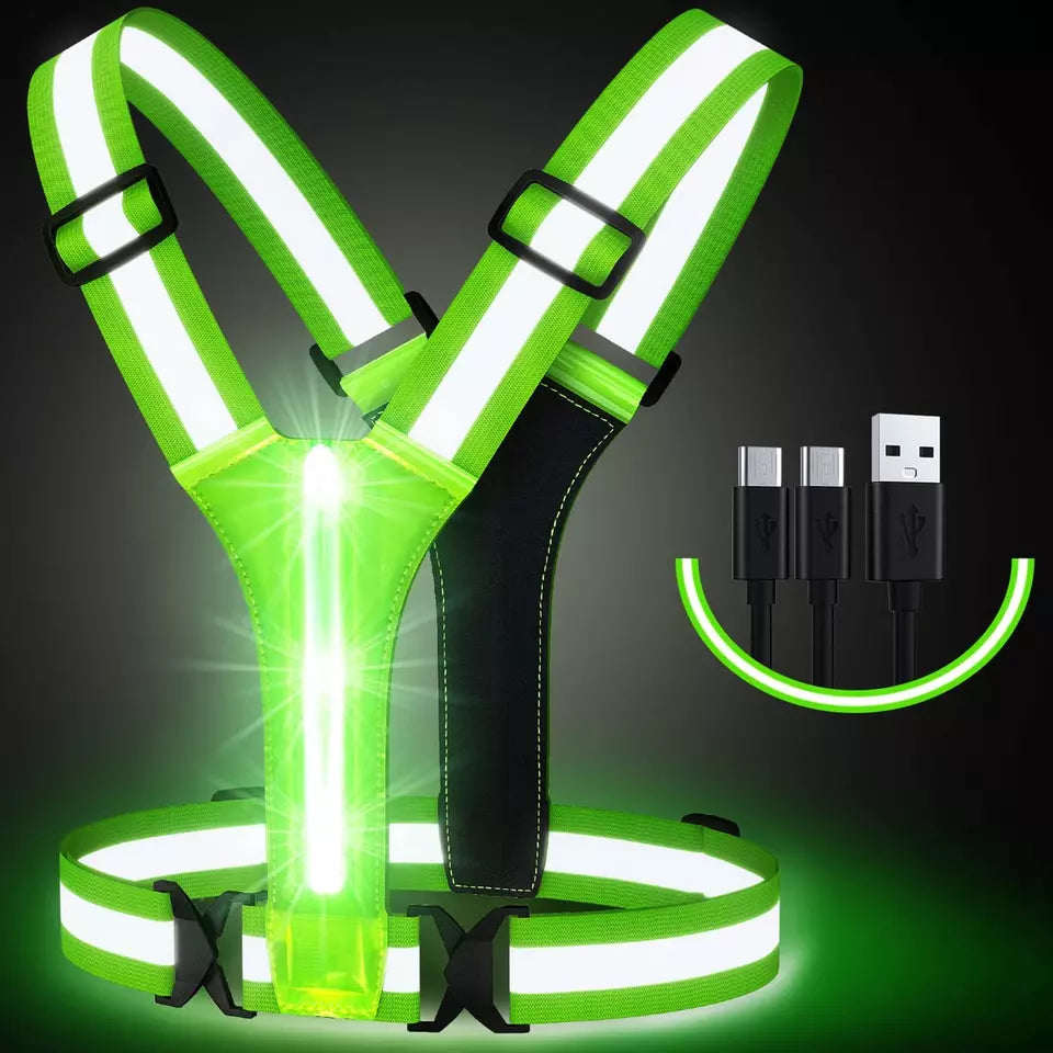 CHALECO REFLECTIVO CON LUZ LED RECARGABLE