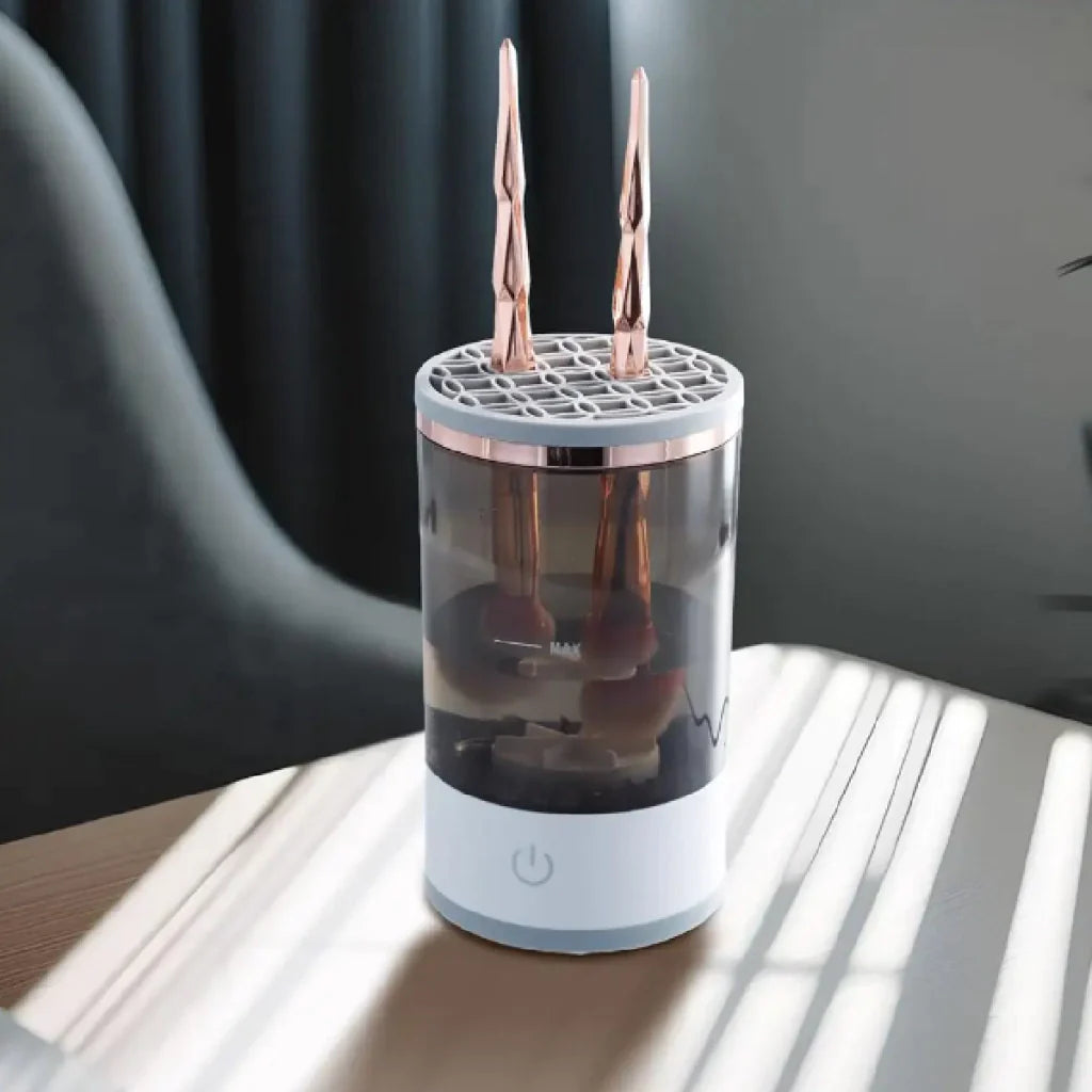 BrushSpin Clean™ — Limpiador Eléctrico de Brochas (Dejá de Maquillarte con Bacterias)